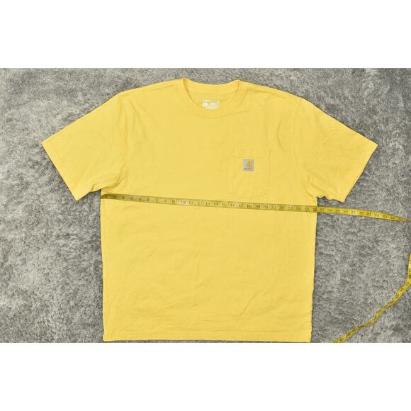 Carhartt Men's XL Yellow Cotton T-Shirt Loose Fit Short Sleeve Solid Crew Neck - Picture 7 of 7